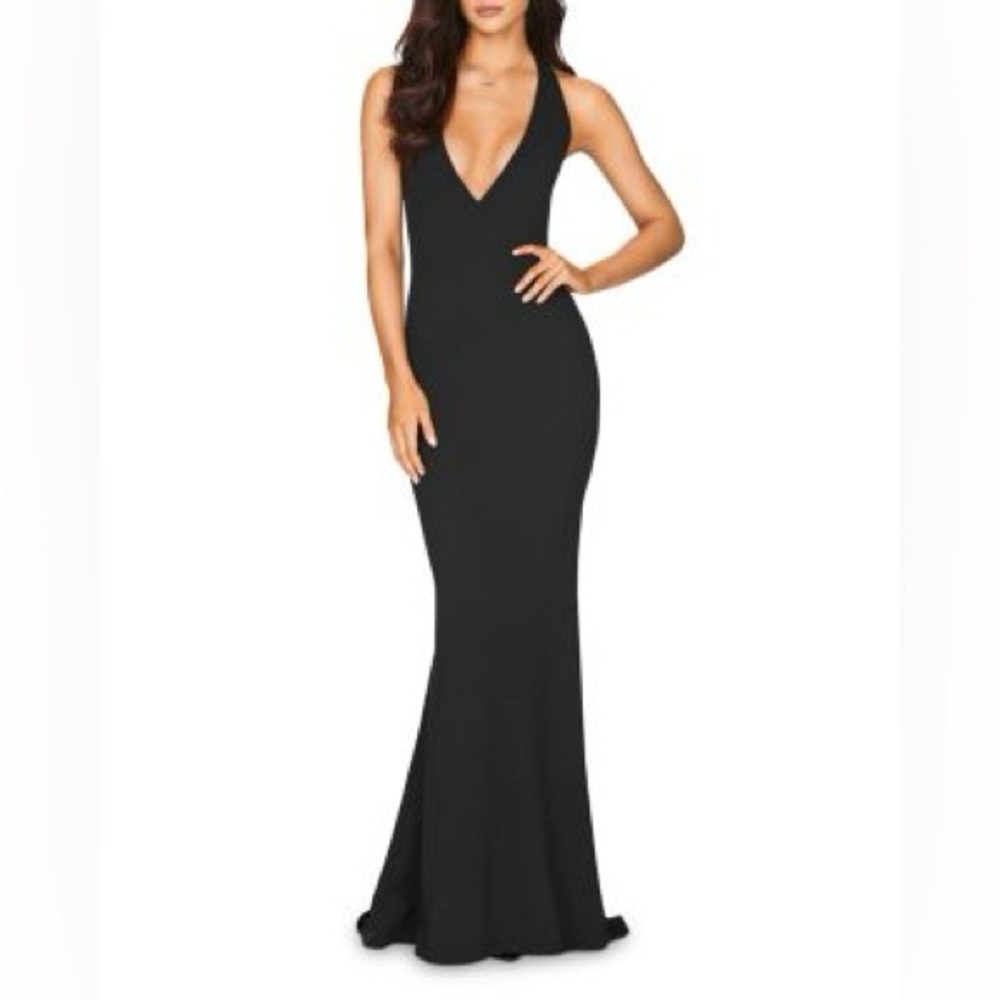 Nookie Black Maxi Jasmine Halter Dress NWT Sz M Medium
